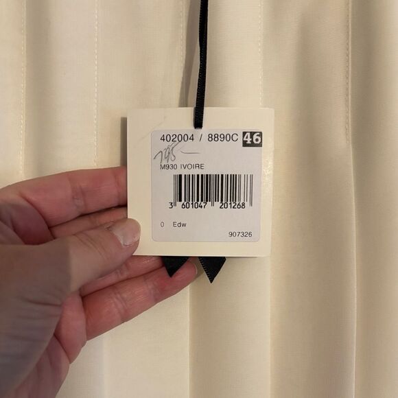 Edward Achour Paris Knee Length Chiffon Pleated Skirt - Ivory sz 46 - Picture 14 of 14